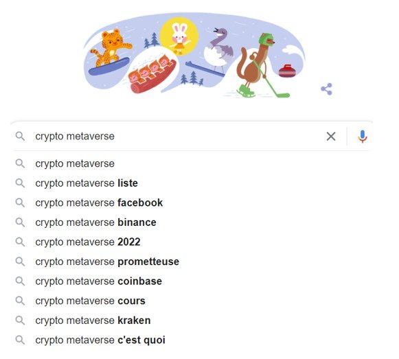 recherche mot cle crypto metaverse