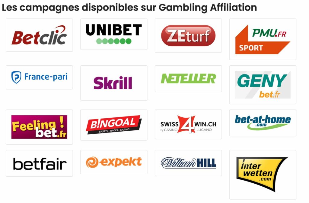 exemples affiliations gambling
