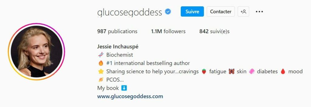 exemple instagram glucosegoddess