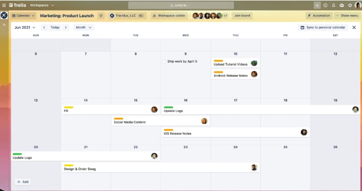 vues travail trello