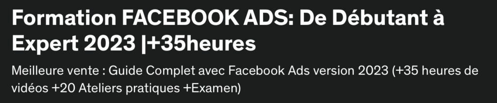 formation facebook ads