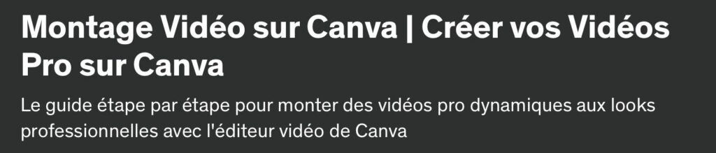 montage video canva