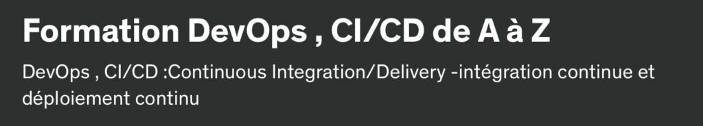 formation devops ci cd