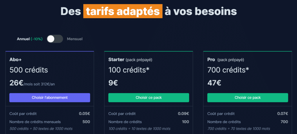 tarif lucide ai