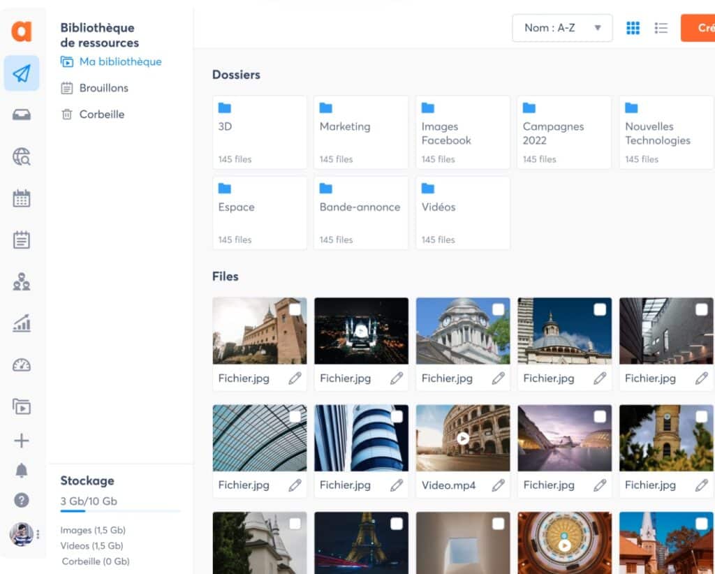 agorapulse bibliotheque