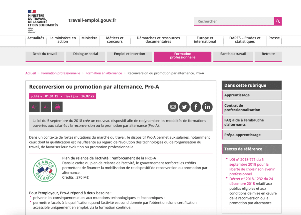 alternance pro a