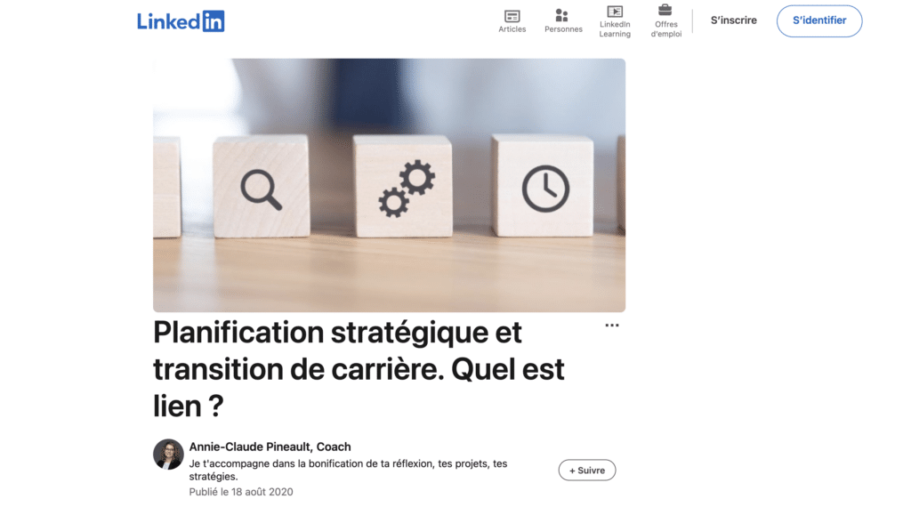 evaluer planifier transition