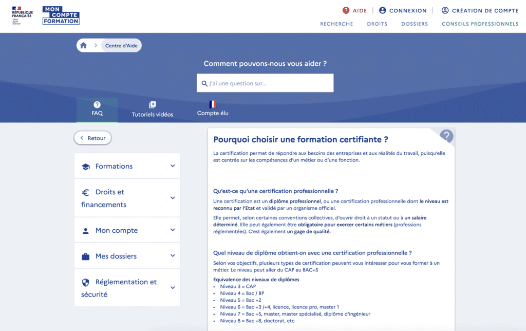 formation certifiante cpf
