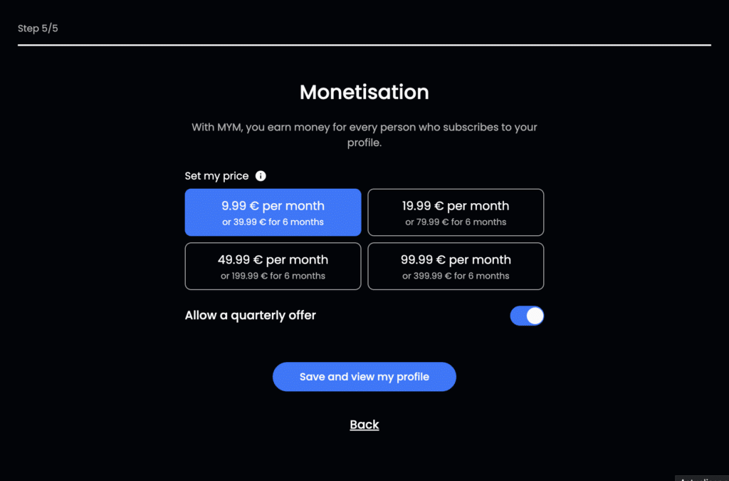 monetisation mym