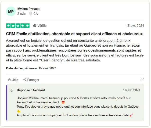 avis axonaut trustpilot 1