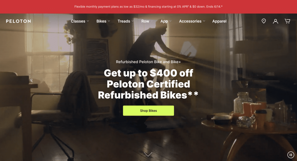 peloton business rentable fitness