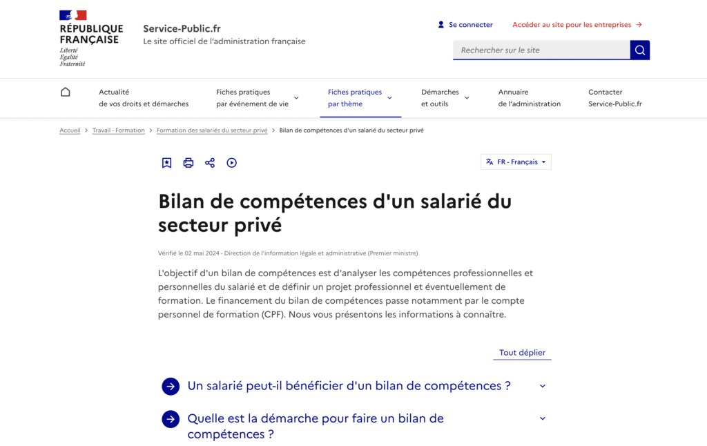 bilan de competence