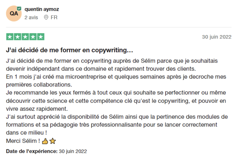 avis client protocole 10x10 selim